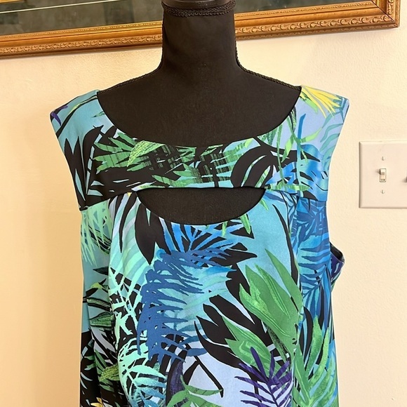 Connected Apparel Plus-Sized Sleeveless Tropical Midi Dress, Sz. 24. - Picture 2 of 12